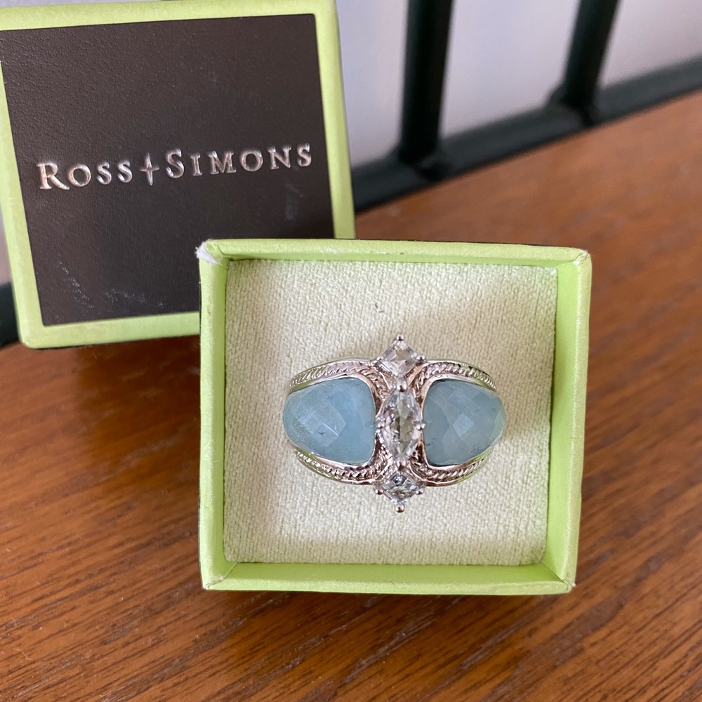 NWT Ross Simons Size 10 Genuine Aquamarine Ring